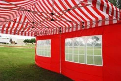 Delta Canopy F Model 10'x20' Red Stripe - Pop Up Tent Pro Pop Up Tents