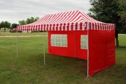 Delta Canopy E Model 10'x20' Red Stripe - Pop Up Tent