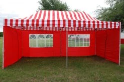 Delta Canopy F Model 10'x20' Red Stripe - Pop Up Tent Pro Pop Up Tents