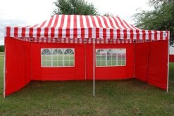 Delta Canopy E Model 10'x20' Red Stripe - Pop Up Tent