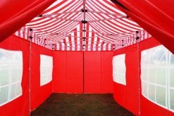 Delta Canopy F Model 10'x20' Red Stripe - Pop Up Tent Pro Pop Up Tents