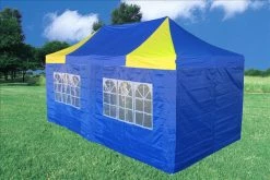 Delta Canopy Pop Up Tents F Model 10'x20' Blue Yellow - Pop Up Tent Pro