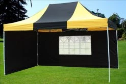 Delta Canopy Pop Up Tents F Model 10'x15' Black Yellow - Pop Up Tent Pro