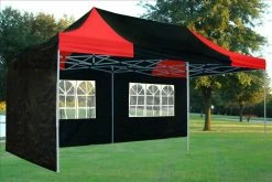 Delta Canopy E Model 10'x20' Black Red - Pop Up Tent