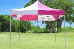 Delta Canopy F Model 10'x10' Pink White - Pop Up Tent Pro Pop Up Tents