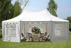 Delta Canopy Poly Octagonal 22'x16' White - Party Tent