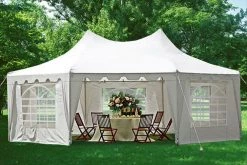Delta Canopy Poly Decagonal 29'x21' White - Party Tent Party Tents