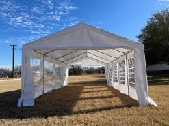 Deltacanopy PE Party Tent 26'x13' - White PE/Polyester Party Tents