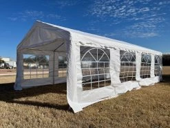 Deltacanopy PE Party Tent 26'x13' - White PE/Polyester Party Tents