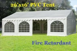 Delta Canopy Fire Retardant PVC Party Tent - 26'x16', 32'x16'