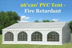 Delta Canopy Party Tents Fire Retardant PVC Party Tent - 20'x20', 26'x20'