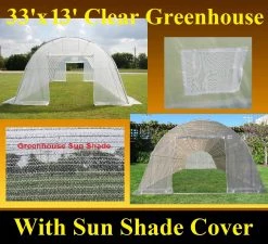 Delta Canopy Greenhouse 33'x13' Clear With Sun Shade Cover