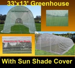 Delta Canopy Greenhouses Greenhouse 33'x13'+Sun Shade Cover