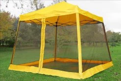Delta Canopy 8'x8'/10'x10' Yellow - Slant Leg W Net - Pop Up Tent