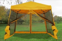 Delta Canopy 8'x8'/10'x10' Yellow - Slant Leg W Net - Pop Up Tent
