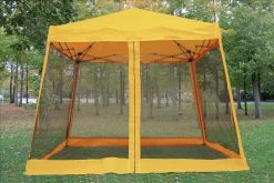 Delta Canopy 8'x8'/10'x10' Yellow - Slant Leg W Net - Pop Up Tent