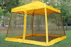 Delta Canopy 8'x8'/10'x10' Yellow - Slant Leg W Net - Pop Up Tent