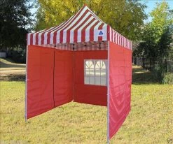 Delta Canopy 8'x8' Red Stripe - Pop Up Tent Basic Pop Up Tents
