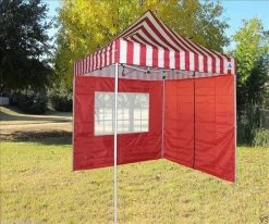 Delta Canopy 8'x8' Red Stripe - Pop Up Tent Basic Pop Up Tents