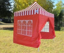 Delta Canopy 8'x8' Red Stripe - Pop Up Tent Basic Pop Up Tents