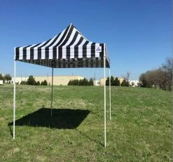 Delta Canopy 8'x8' Black White Stripe - Pop Up Tent Basic Pop Up Tents