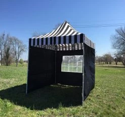 Delta Canopy 8'x8' Black White Stripe - Pop Up Tent Basic Pop Up Tents