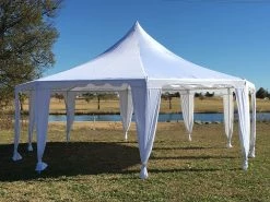 Delta Canopy Poly Decagonal 29'x21' White - Party Tent Party Tents