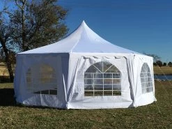 Delta Canopy Poly Decagonal 29'x21' White - Party Tent Party Tents