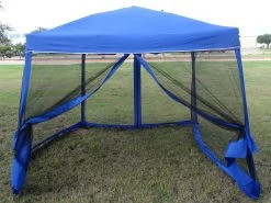 Delta Canopy 8'x8'/10'x10' Blue - Slant Leg W Net - Pop Up Tent