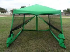 Delta Canopy 8'x8'/10'x10' Green - Slant Leg W Net - Pop Up Tent